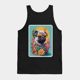 Pug in flowers Tank Top